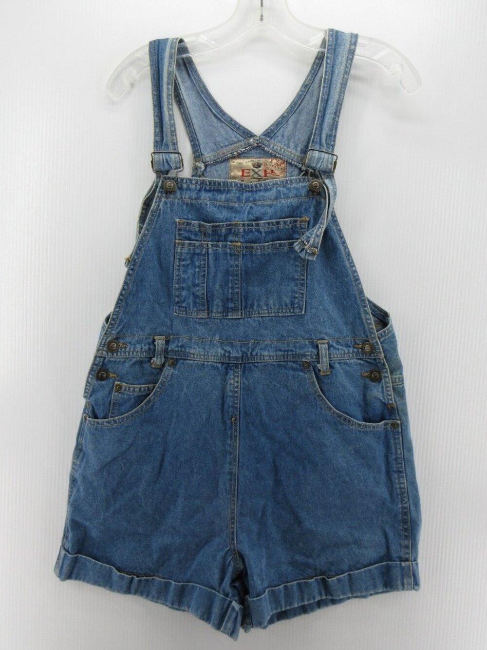 VINTAGE Express Overalls Large EXP Shortalls Denim 90s Cuffed 90s